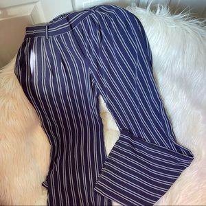 Michael Kors Navy & White Strip Palazzo Pants